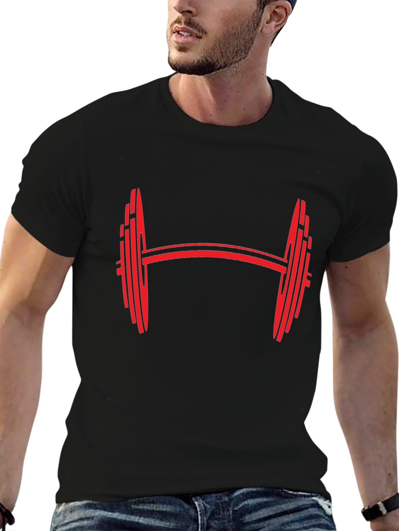 Barbell Graphic Tee - Black Gym Shirt