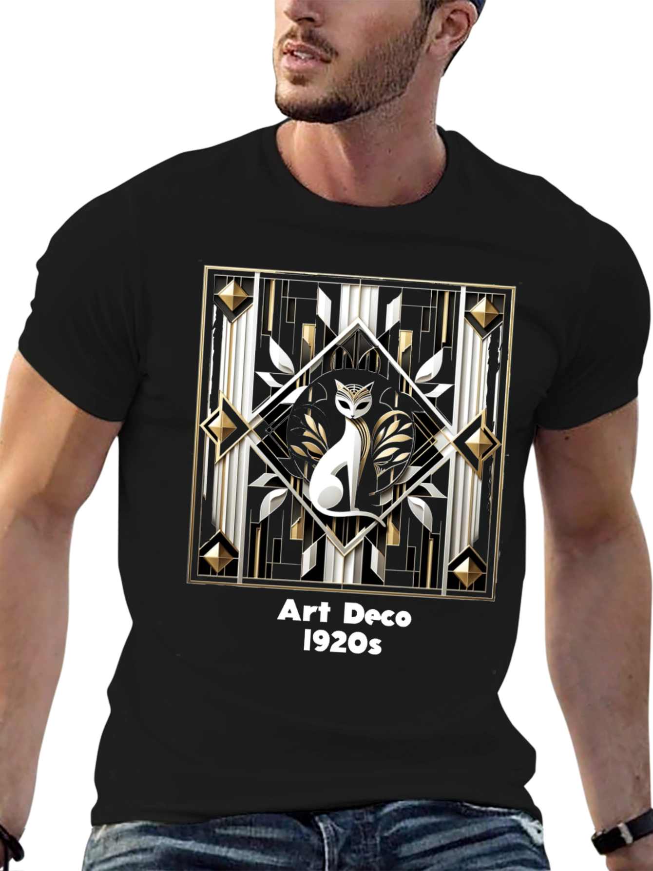 Art Deco 1920s Cat T-Shirt