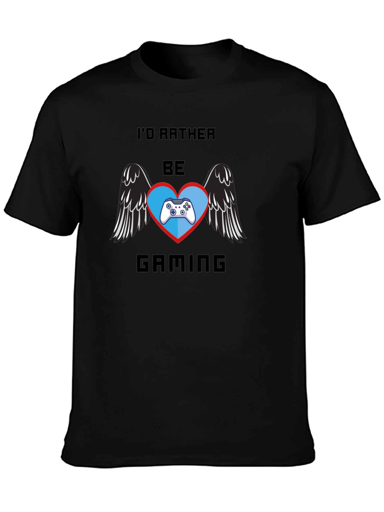 Id Rather Be Gaming Black T-Shirt