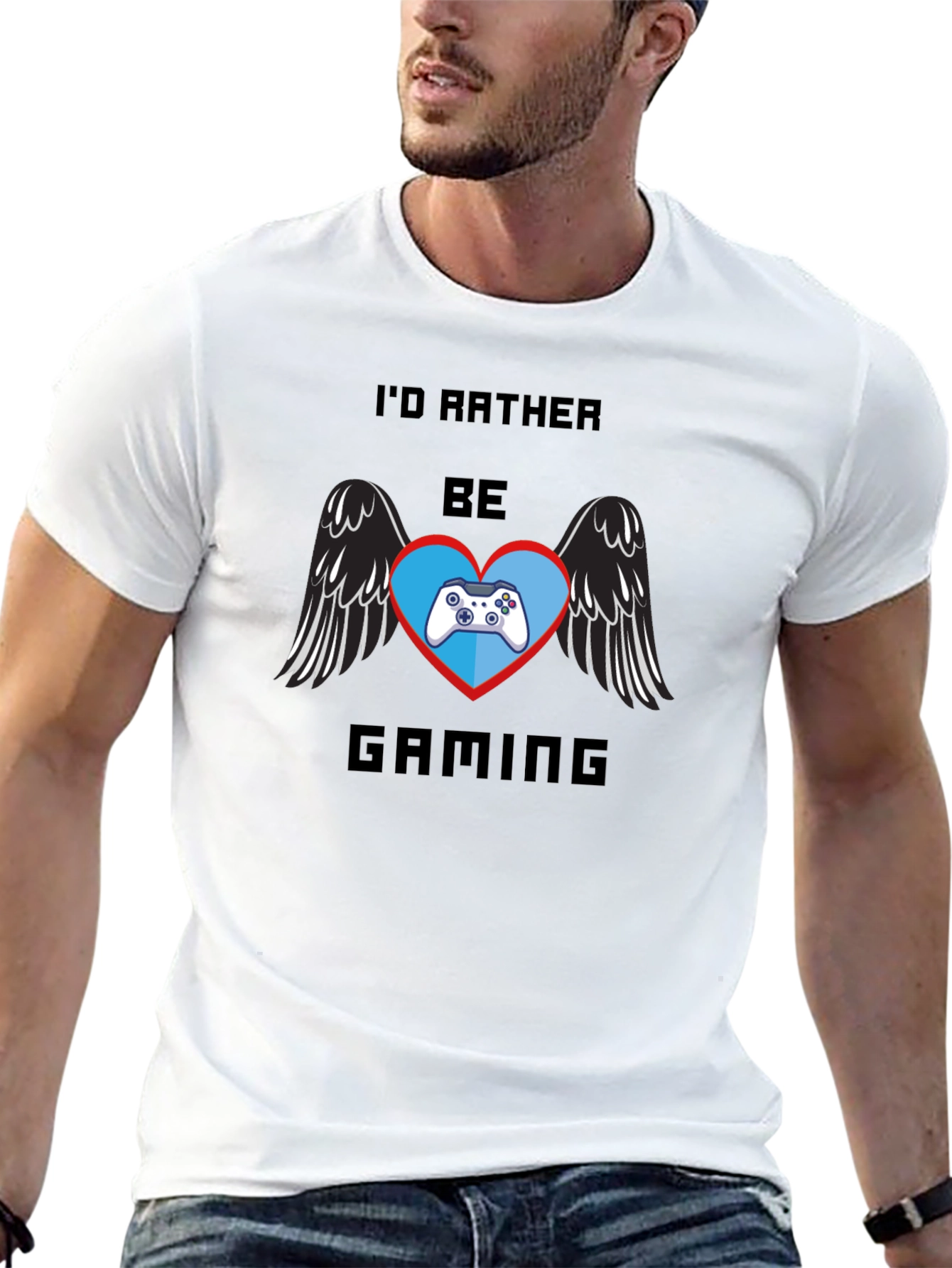 Id Rather Be Gaming Black T-Shirt