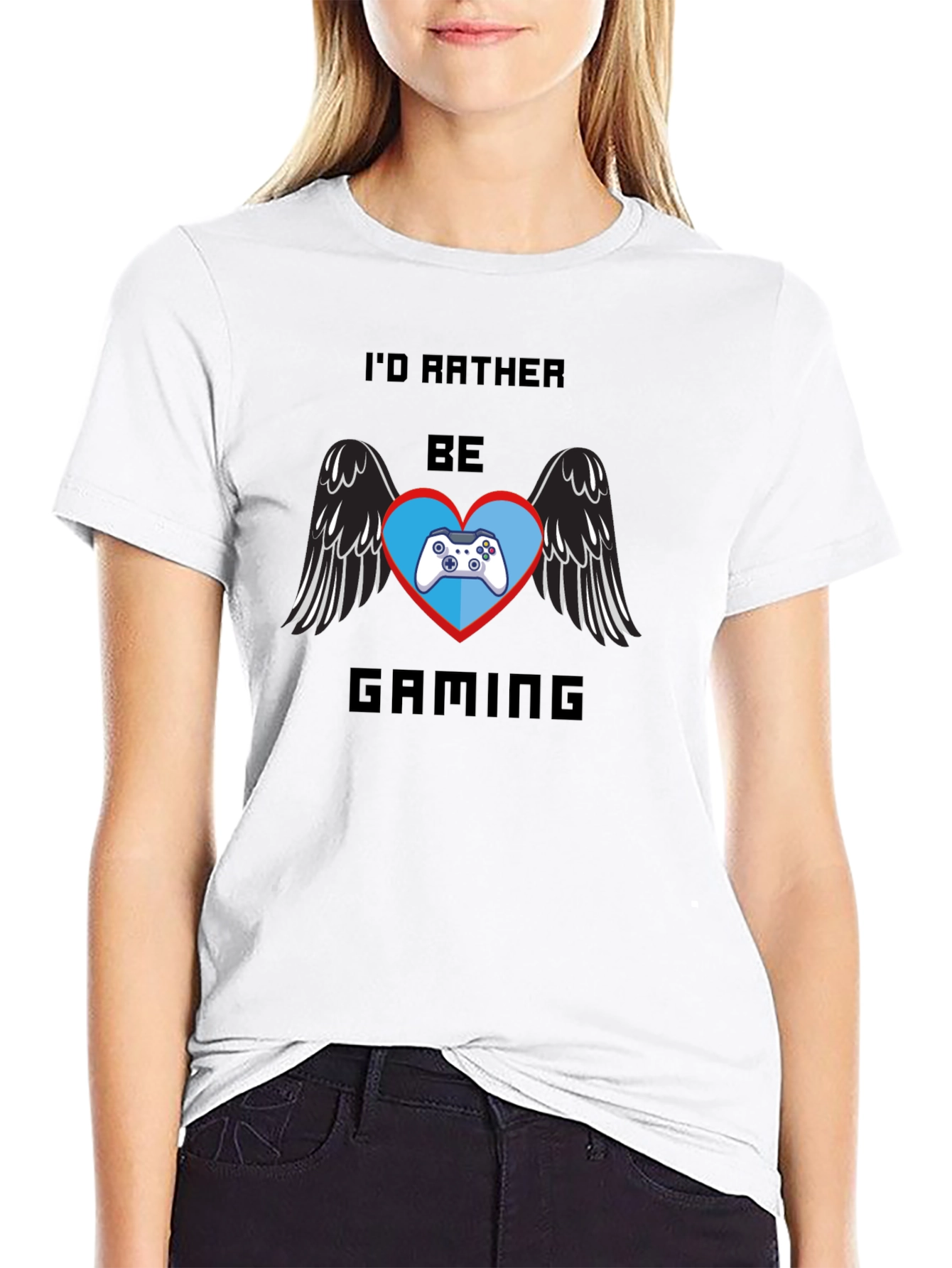 Id Rather Be Gaming Black T-Shirt