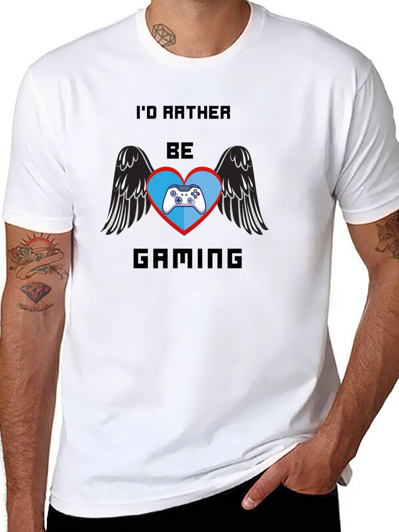 Id Rather Be Gaming Black T-Shirt