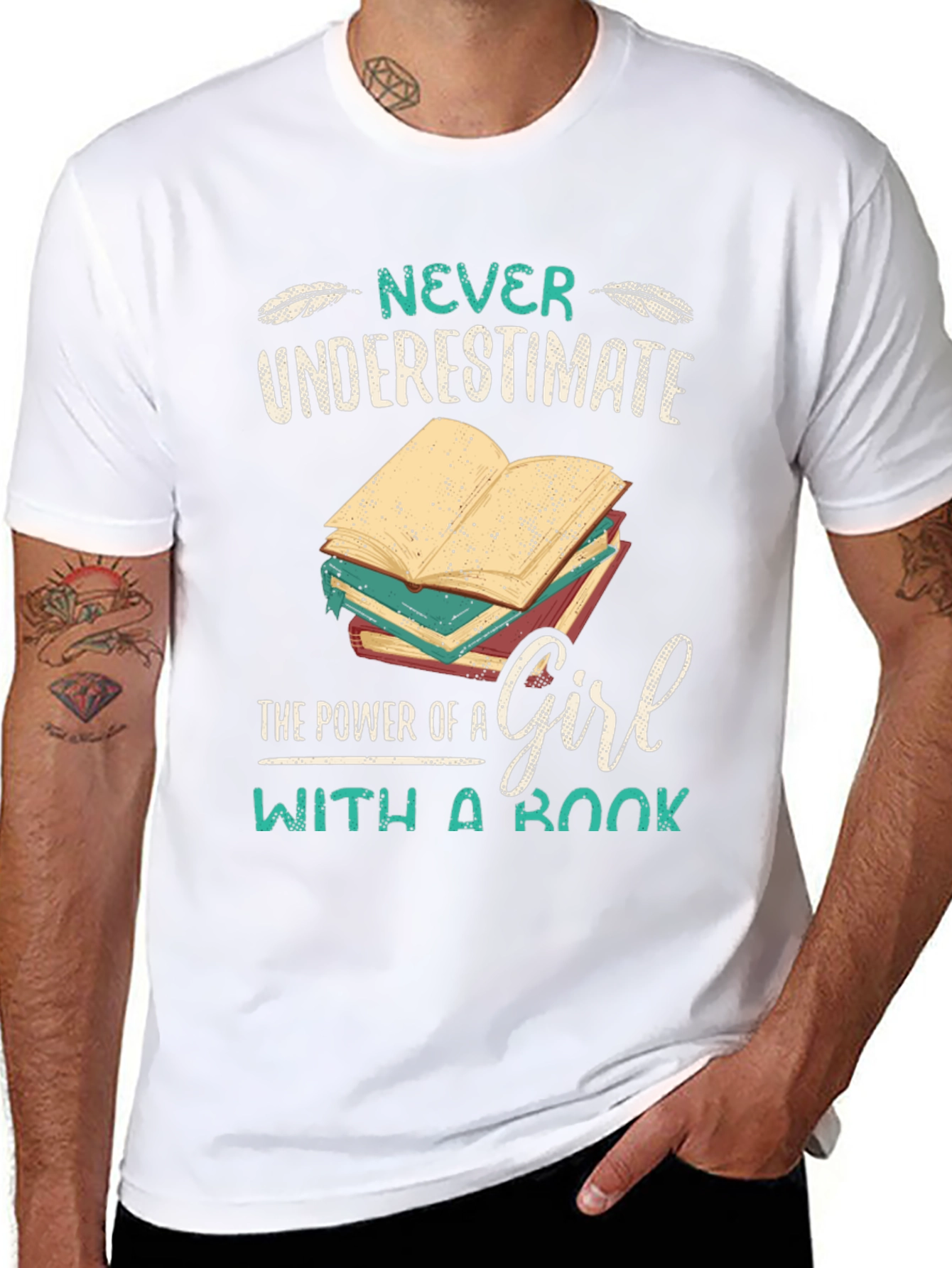 Never Underestimate A Girl With A Book T-Shirt
