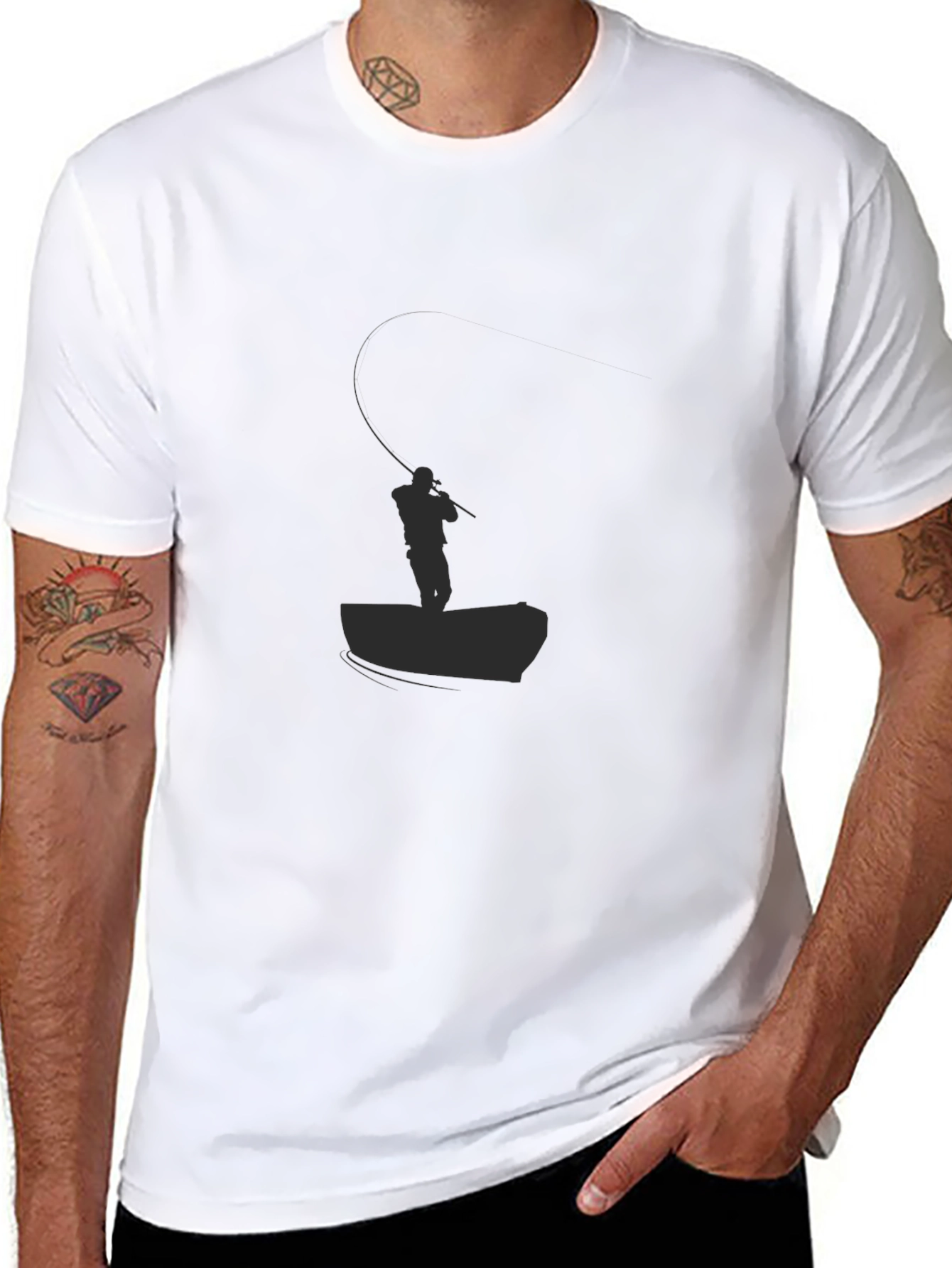 Black Fishing Graphic Tee - Anglers Style