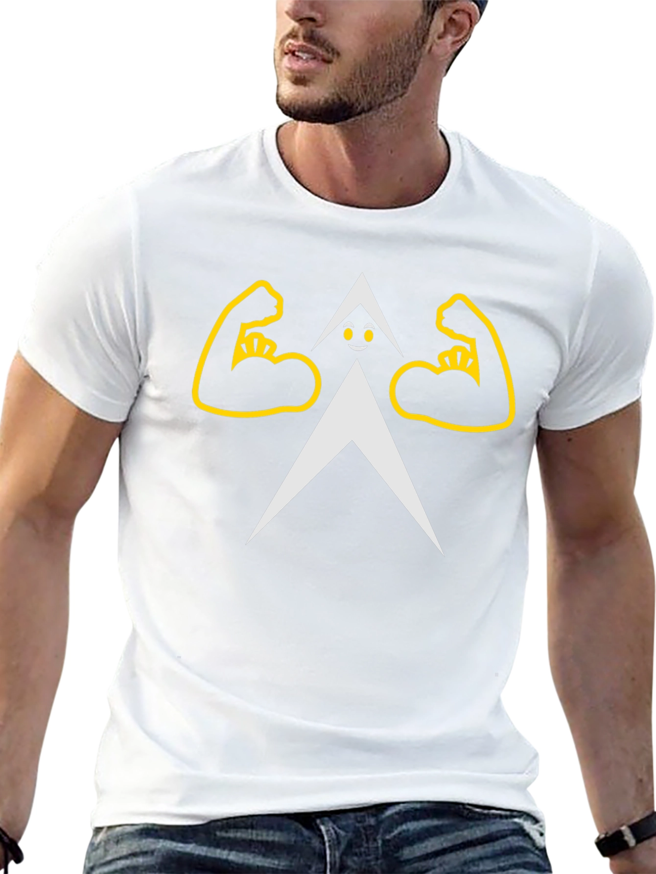 Funny Arrow Flexing Biceps T-Shirt