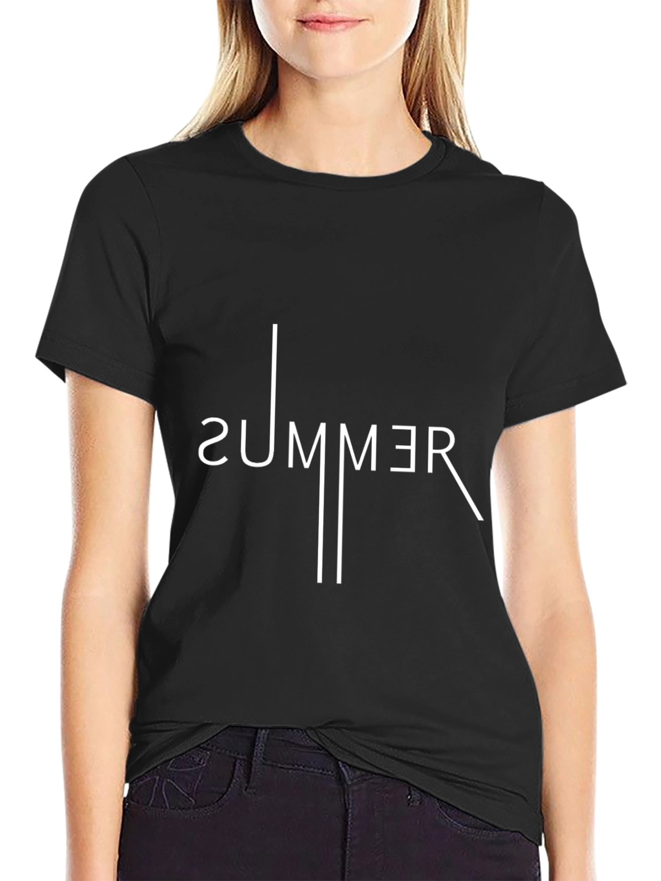 Modern Summer Graphic Tee - Black Casual Shirt