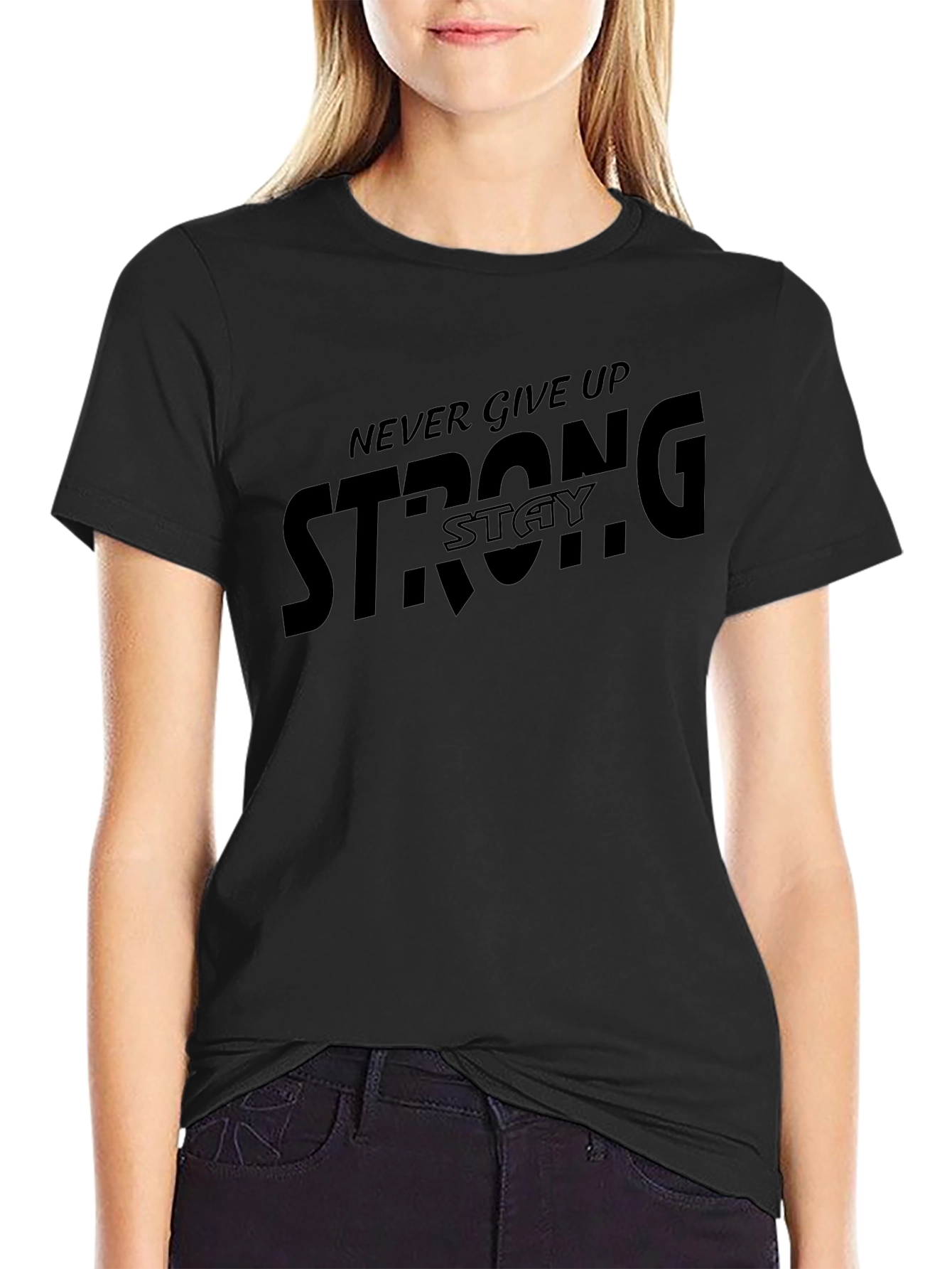 Stay Strong Graphic T-Shirt - Black