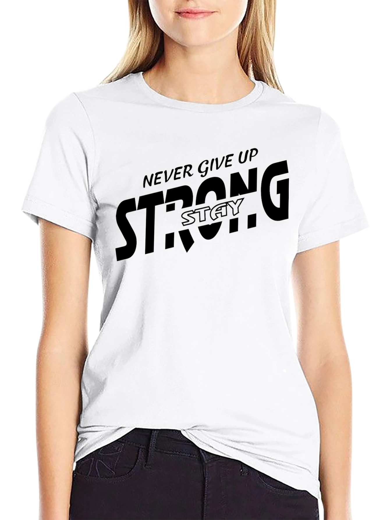 Stay Strong Graphic T-Shirt - Black