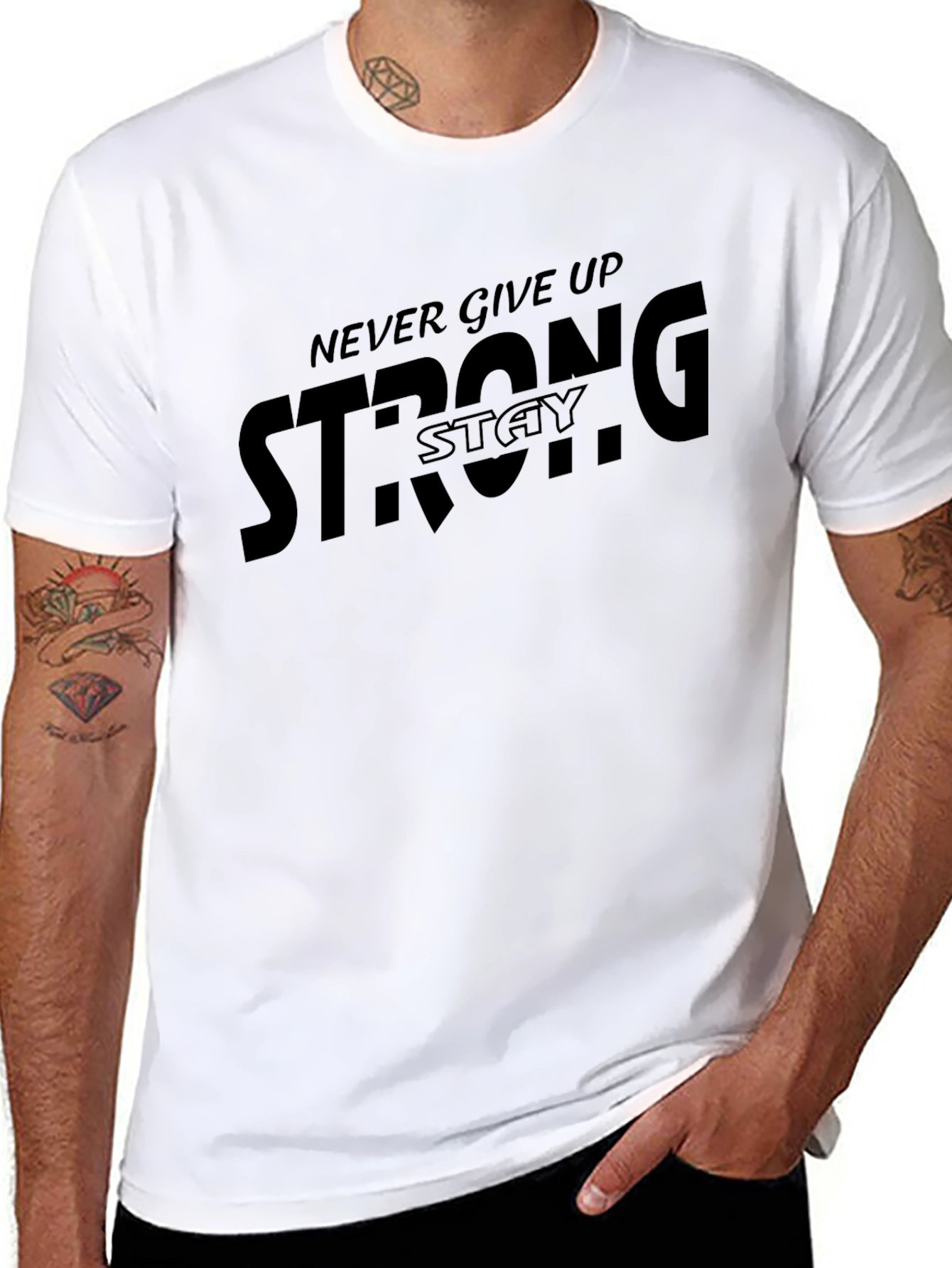 Stay Strong Graphic T-Shirt - Black