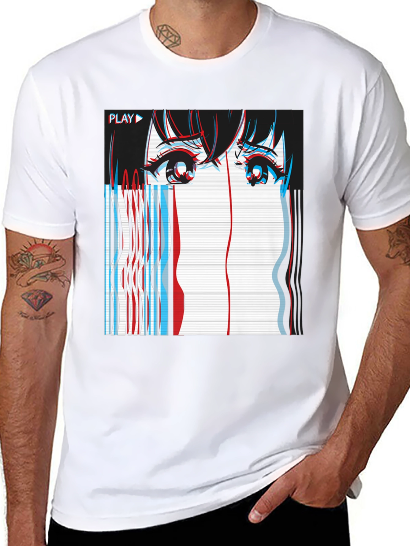 Anime Glitch Art T-Shirt