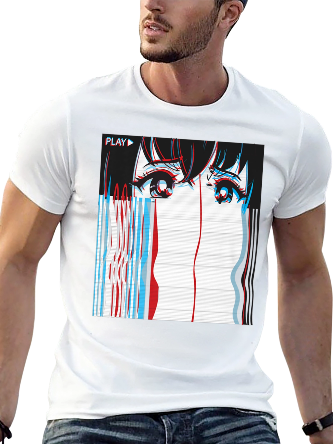 Anime Glitch Art T-Shirt