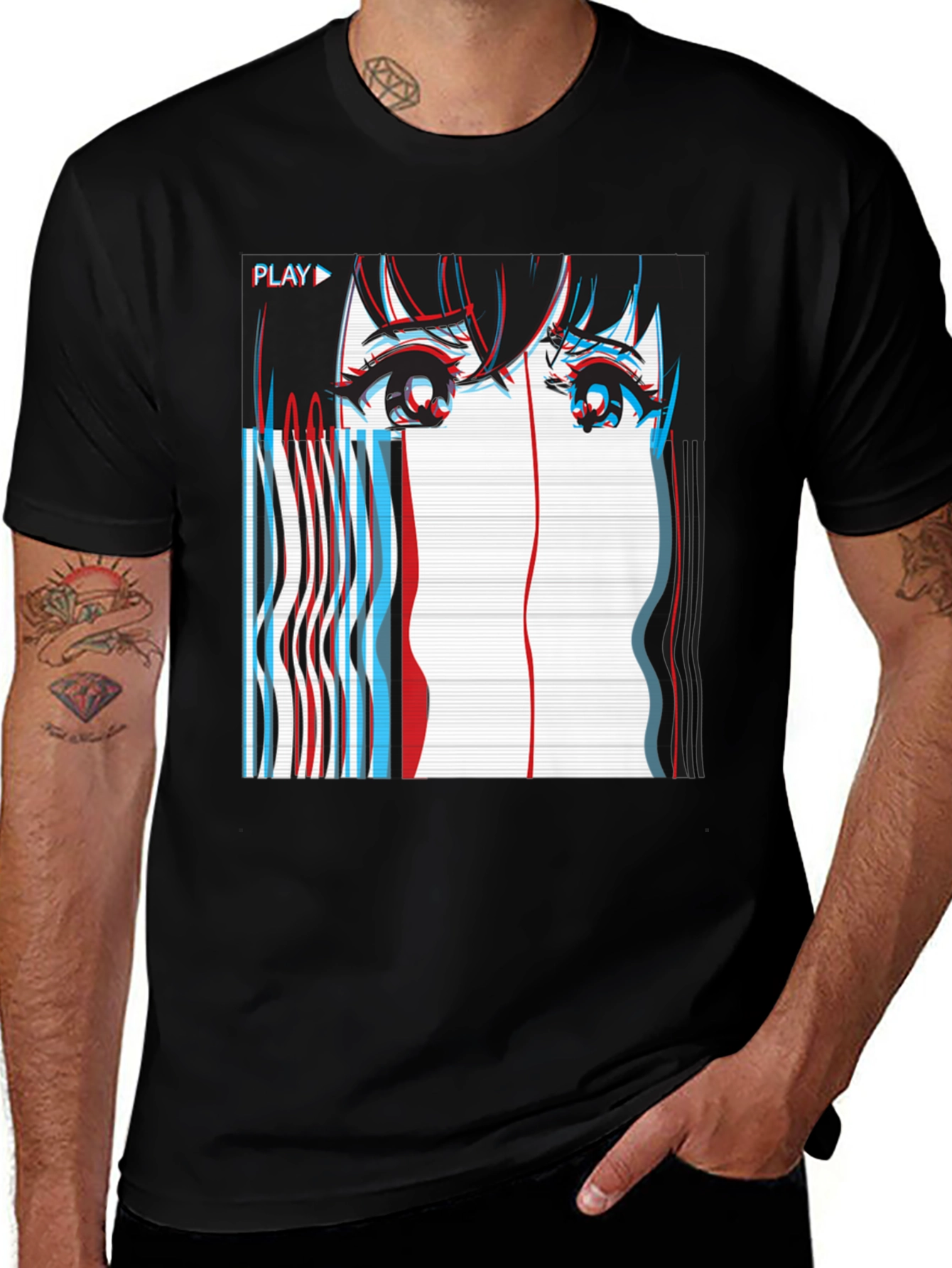 Anime Glitch Art T-Shirt