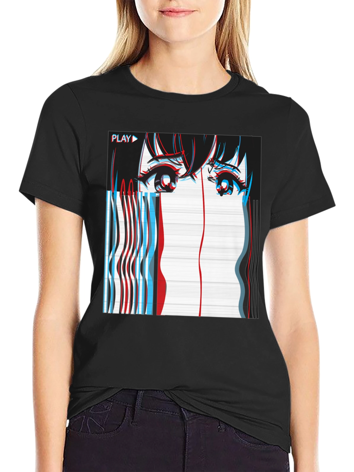 Anime Glitch Art T-Shirt