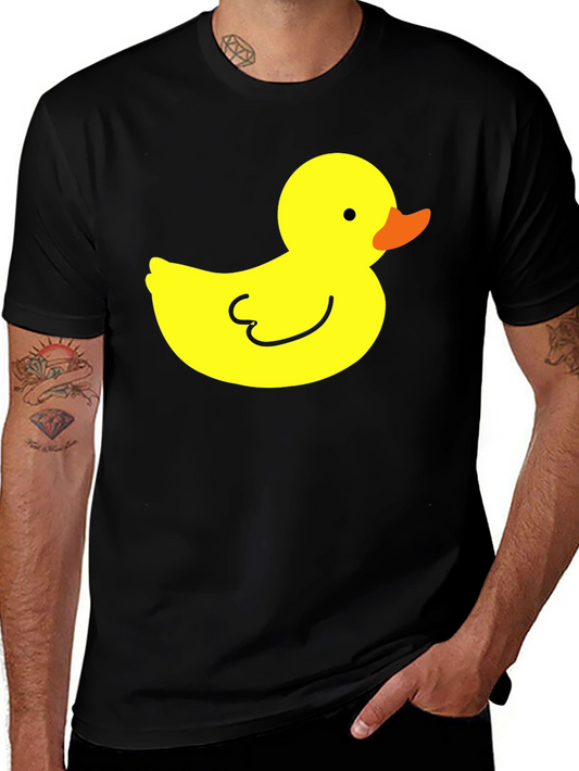 Black T-Shirt with Yellow Duck Graphic