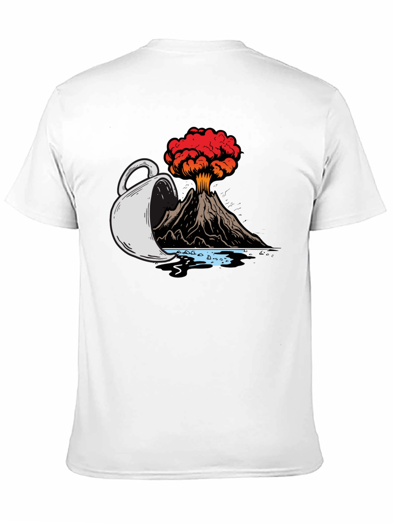 Volcanic Coffee Spill T-Shirt - Black Graphic Tee
