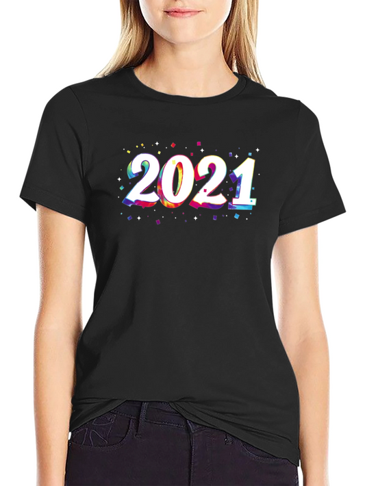 2021 Colorful Graphic Print T-Shirt