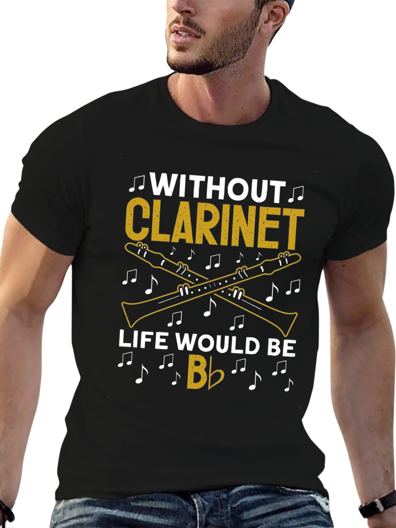 Without Clarinet Life Would Be Flat T-Shirt Musician Gift