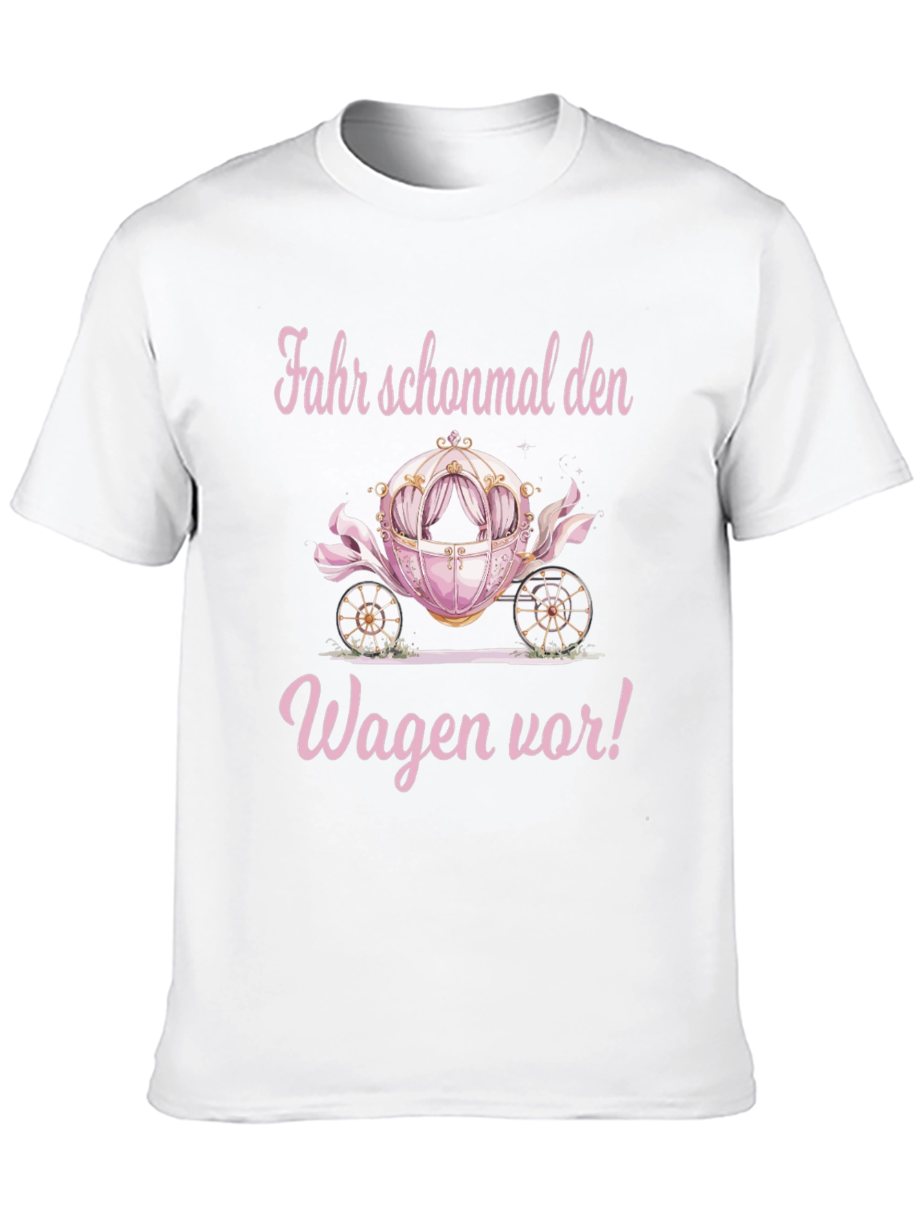Pink Carriage Graphic Black T-Shirt