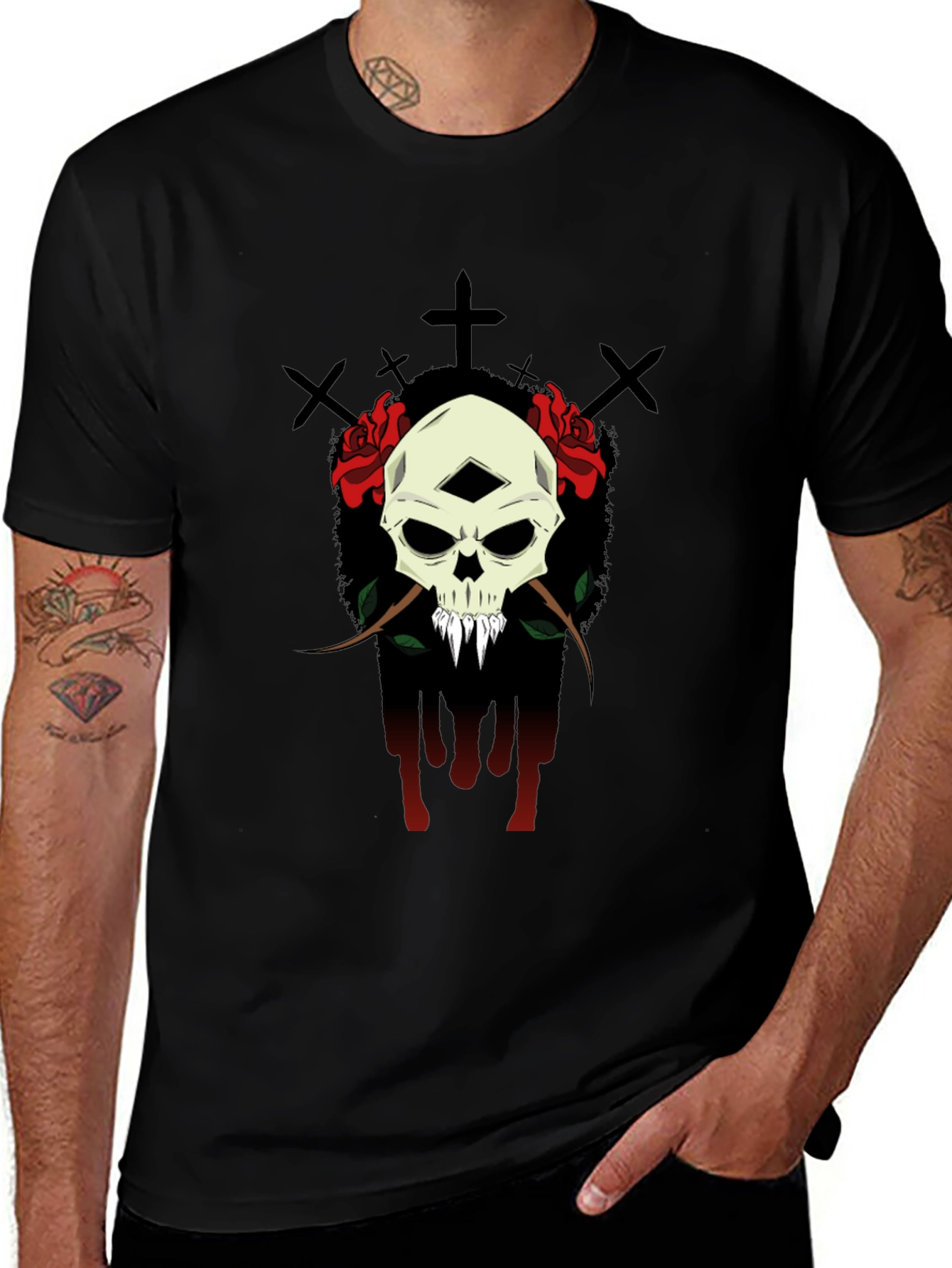 Skull & Roses Graphic T-Shirt