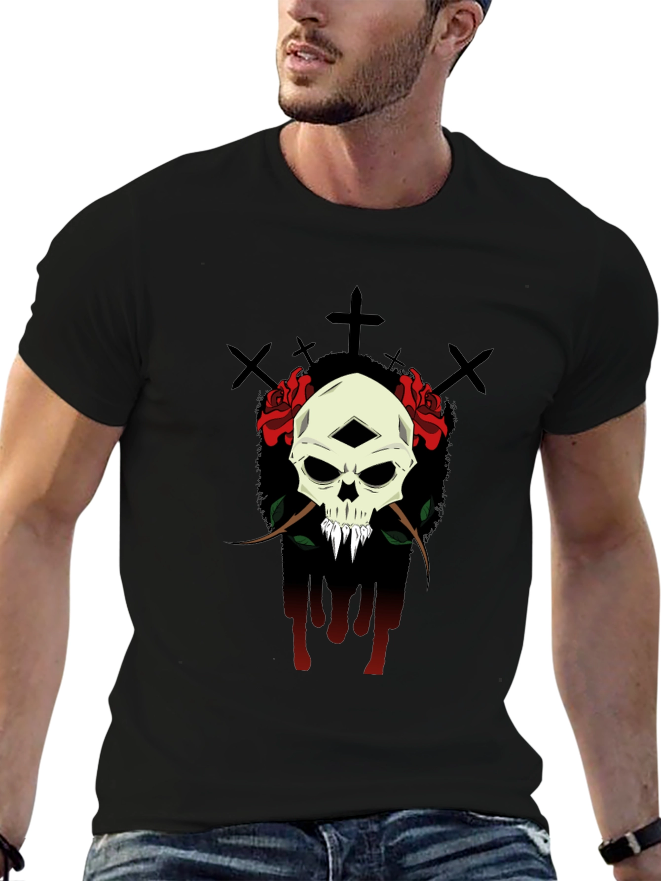 Skull & Roses Graphic T-Shirt