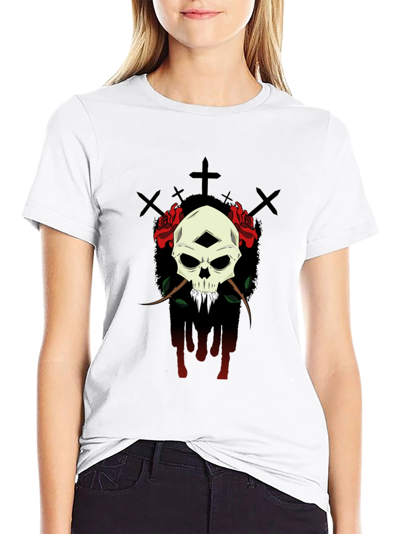 Skull & Roses Graphic T-Shirt
