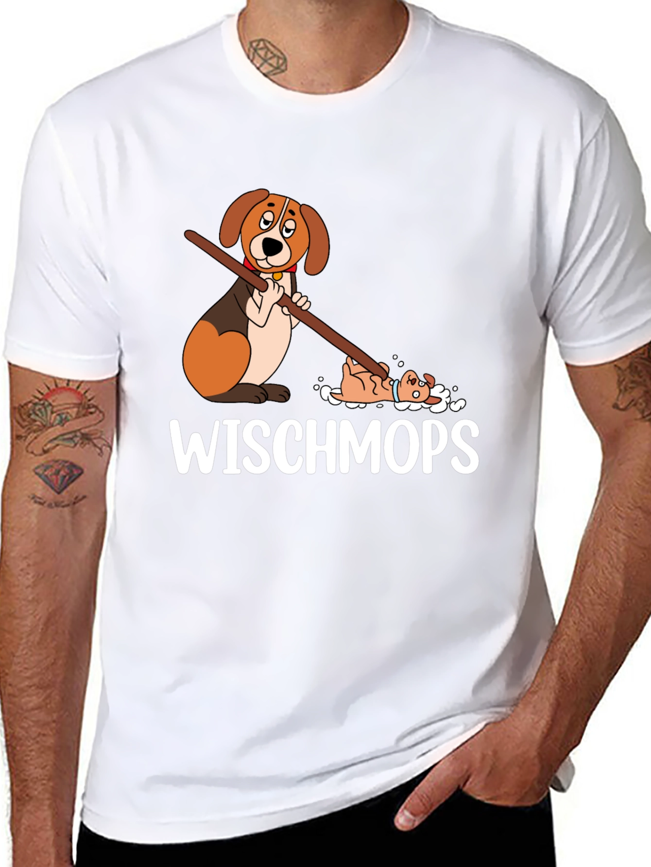 Funny Dog Wischmops T-Shirt
