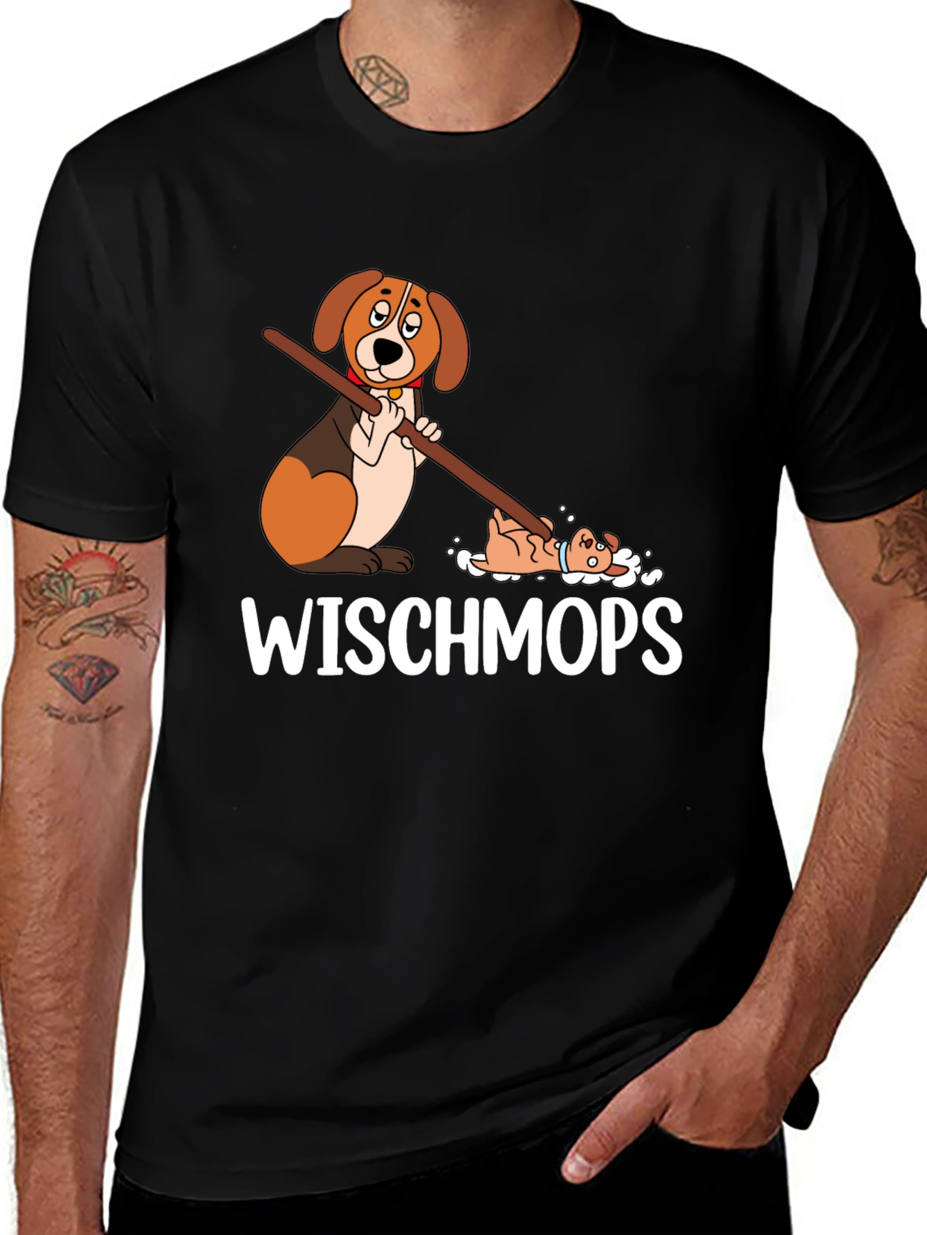 Funny Dog Wischmops T-Shirt