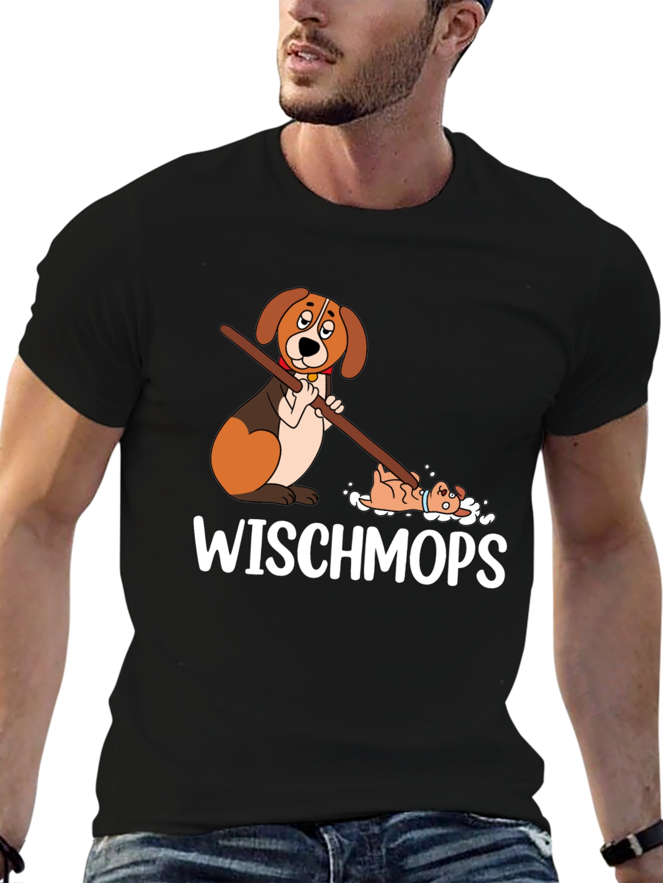 Funny Dog Wischmops T-Shirt