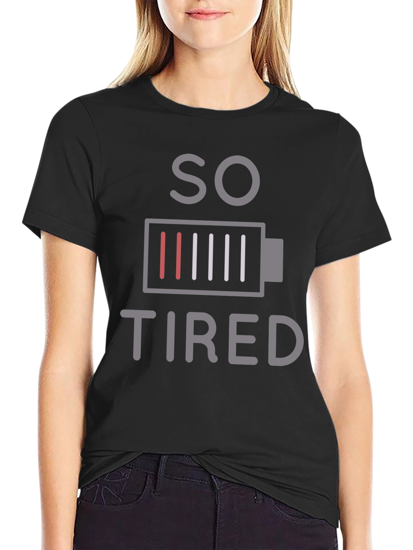 So Tired Graphic Tee - Black Cotton Comfort