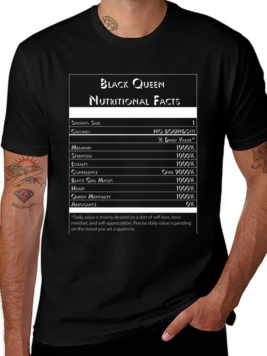 Black Queen Nutritional Facts Graphic Tee