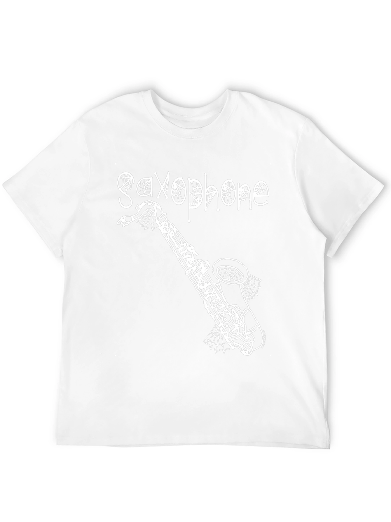 Saxophone Spiderweb Graphic Black T-Shirt