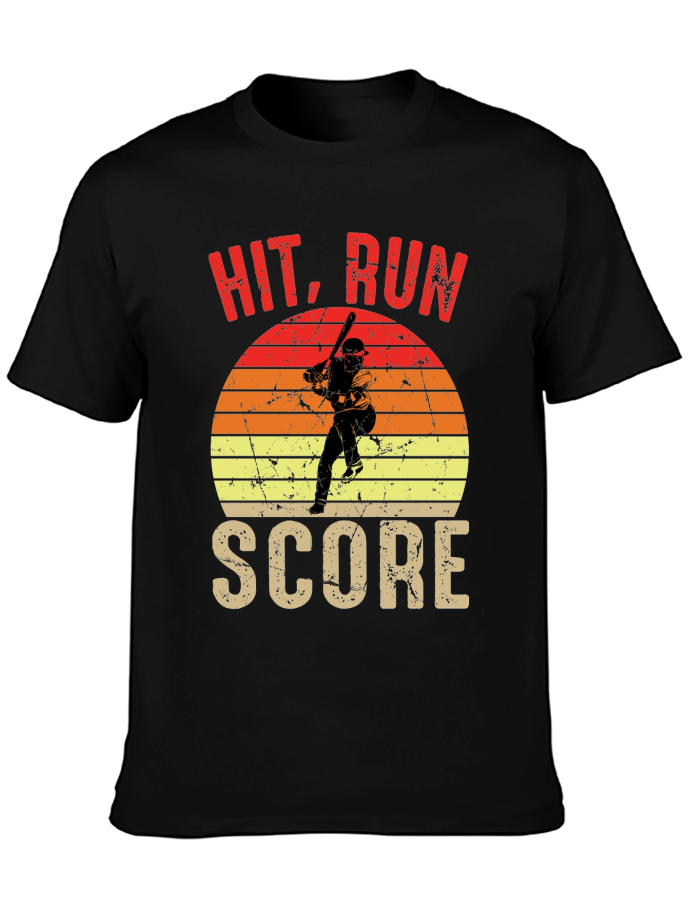 Hit Run Score Baseball Graphic T-Shirt