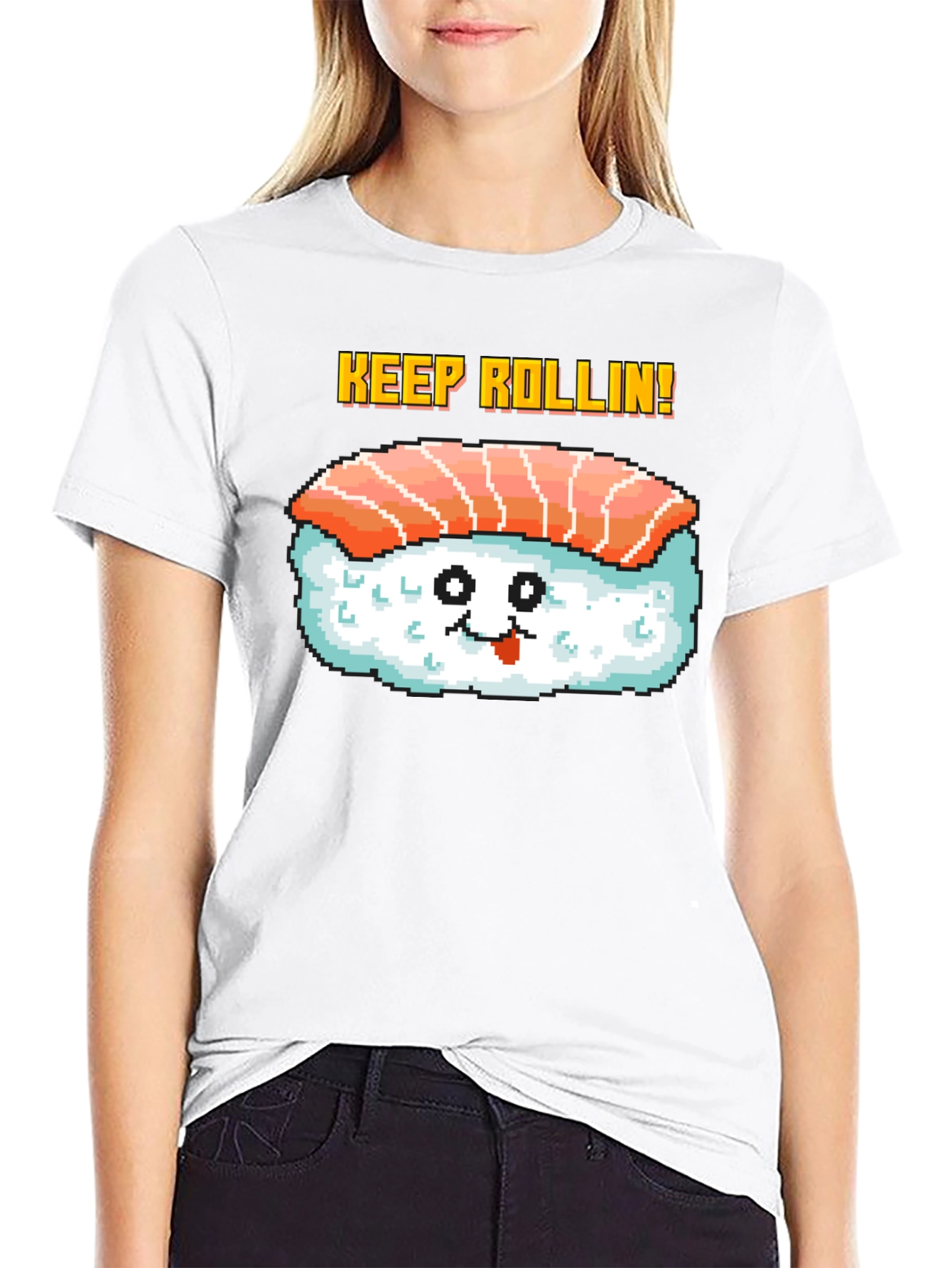 Keep Rollin Sushi Graphic Tee - Black