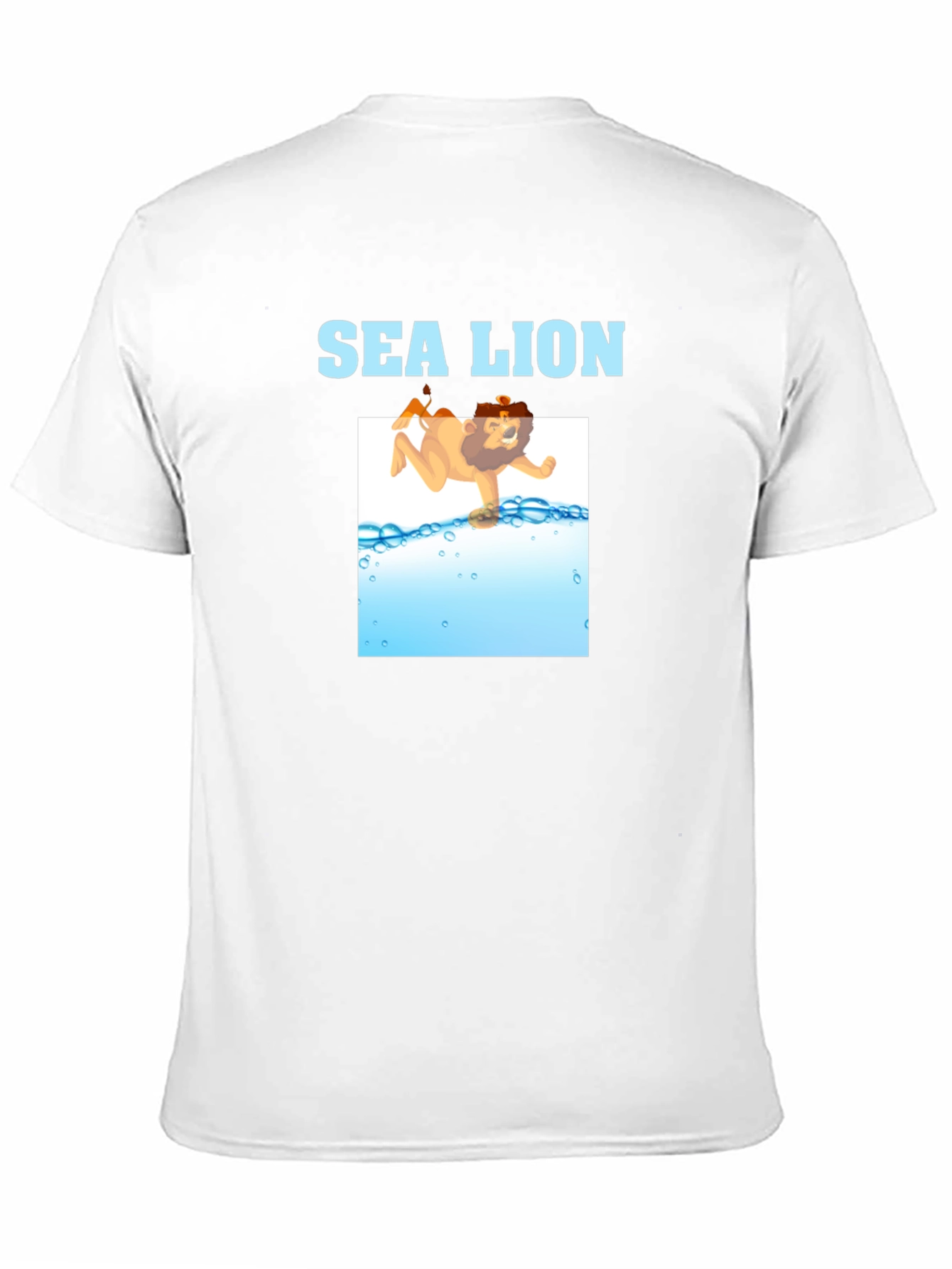 Sea Lion Cartoon Graphic T-Shirt - Black