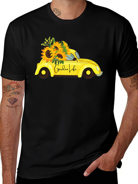Garden Life Black T-Shirt - Sunflower Car