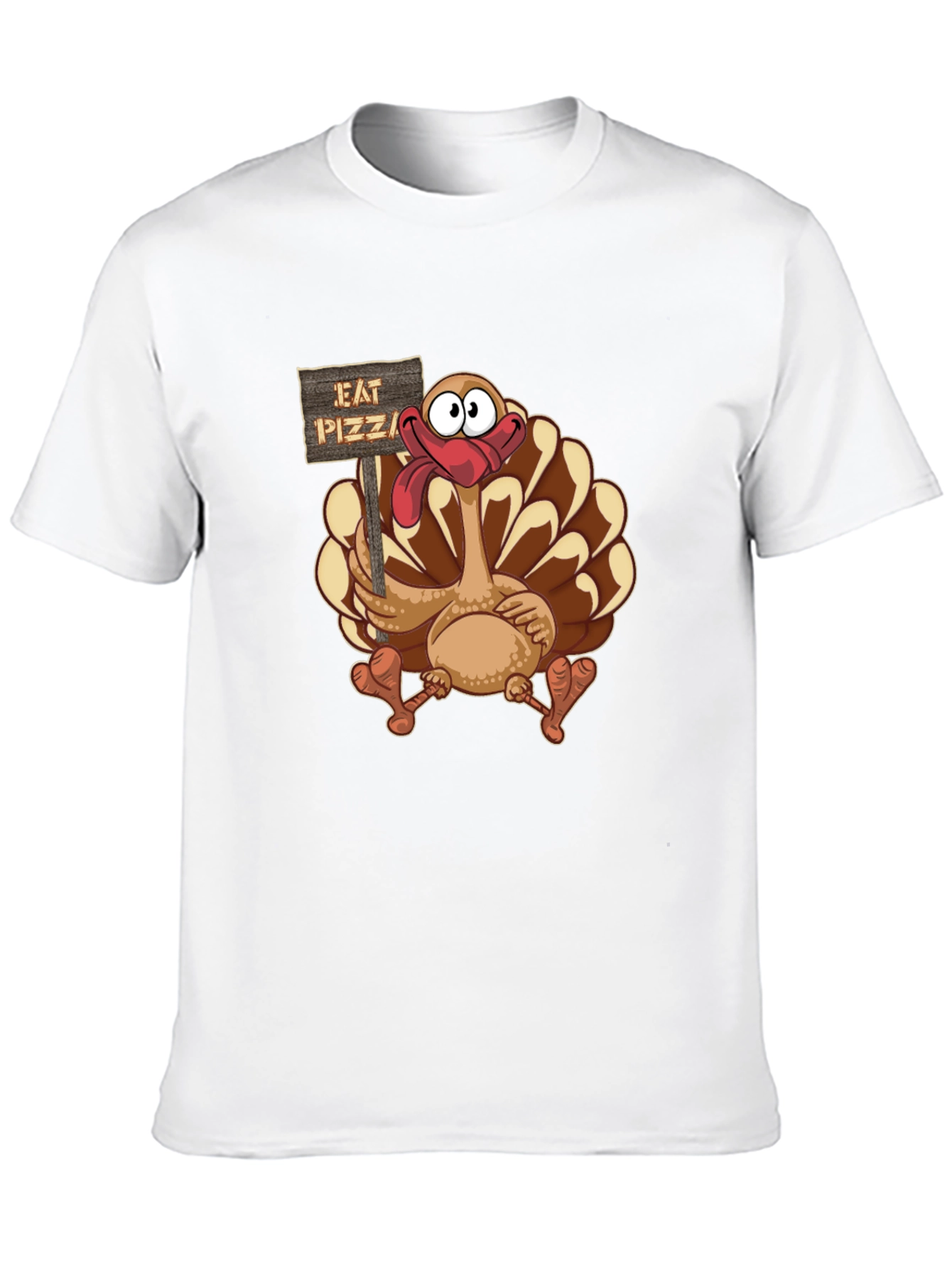 Funny Turkey Eat Pizza Thanksgiving T-Shirt