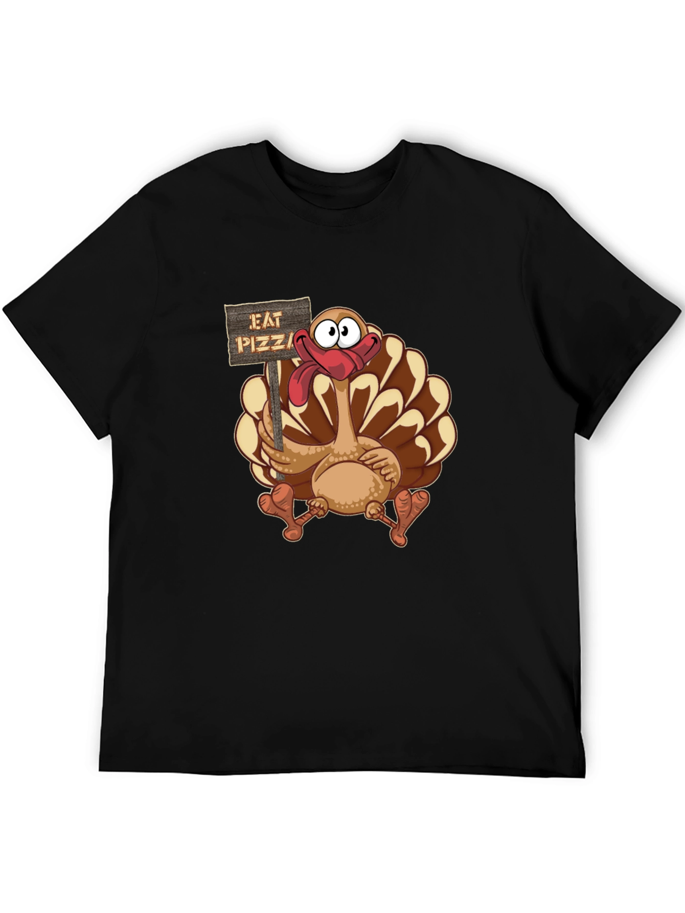 Funny Turkey Eat Pizza Thanksgiving T-Shirt