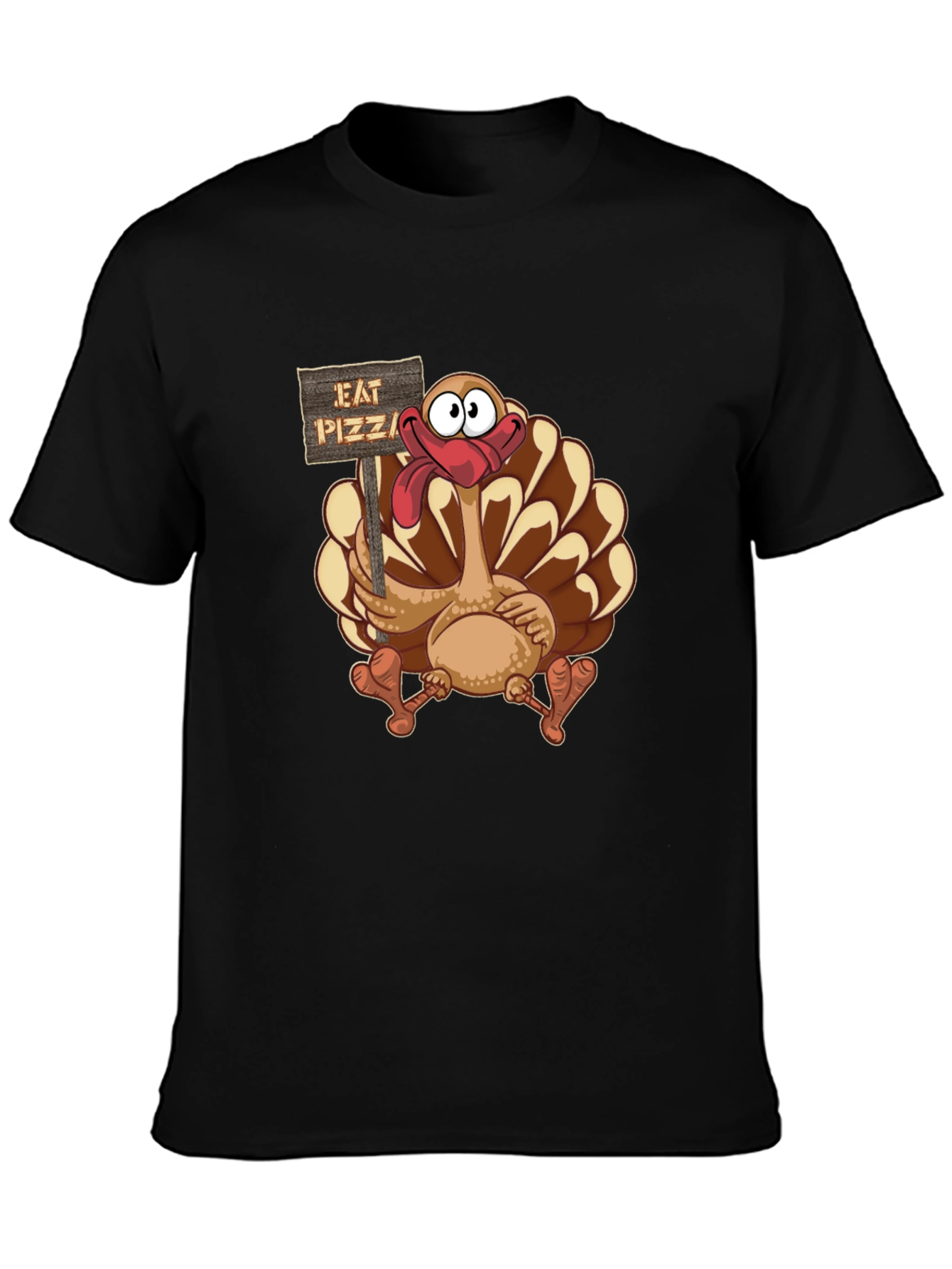 Funny Turkey Eat Pizza Thanksgiving T-Shirt