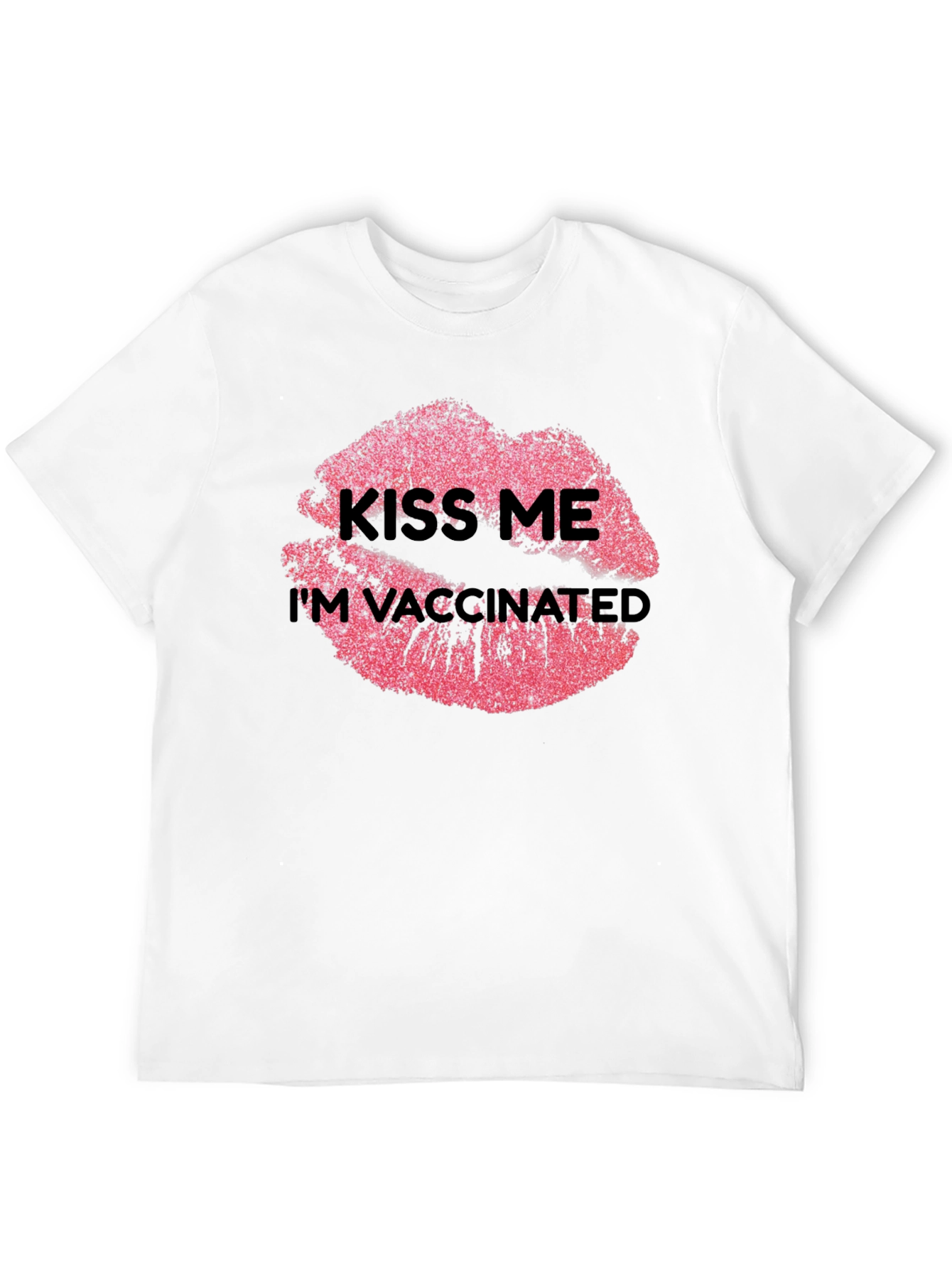 Kiss Me Im Vaccinated T-Shirt Lips Graphic Tee