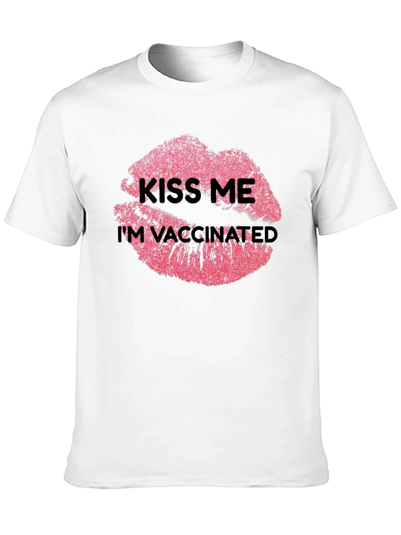 Kiss Me Im Vaccinated T-Shirt Lips Graphic Tee
