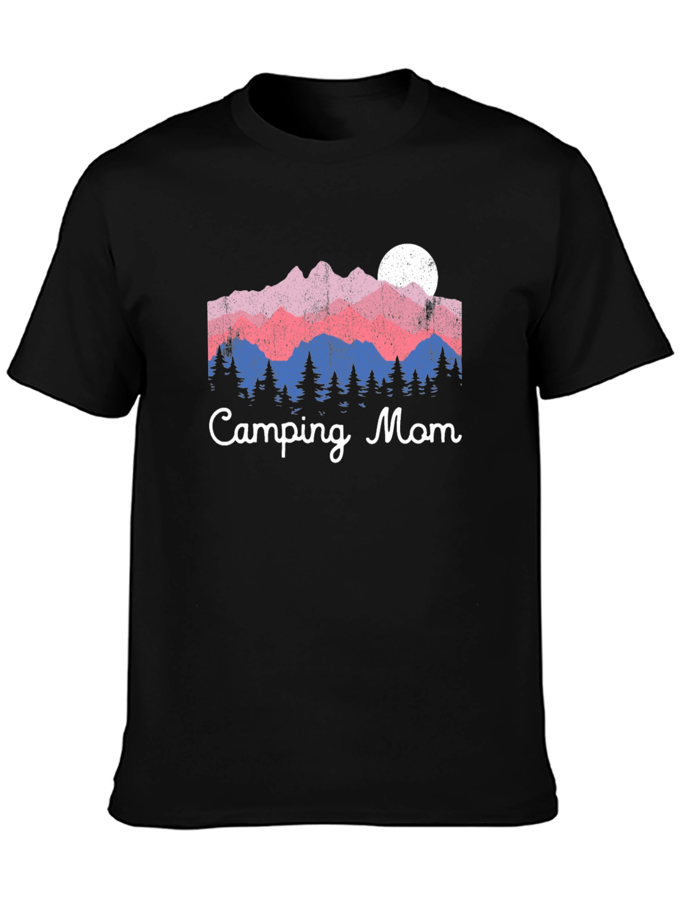 Camping Mom Black T-Shirt Mountain Graphic