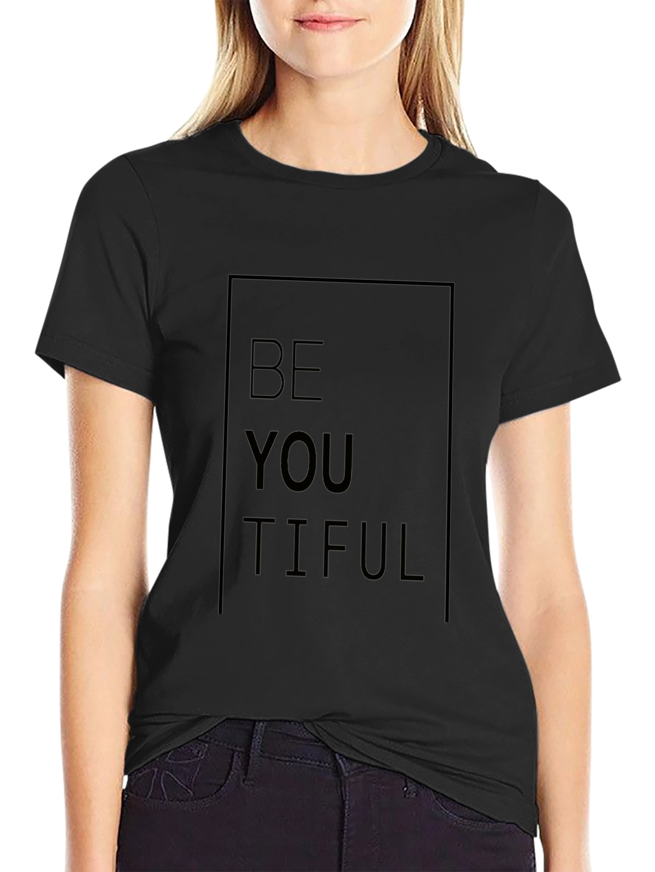 BeYOUtiful Black Graphic Tee - Motivational Unisex T-Shirt