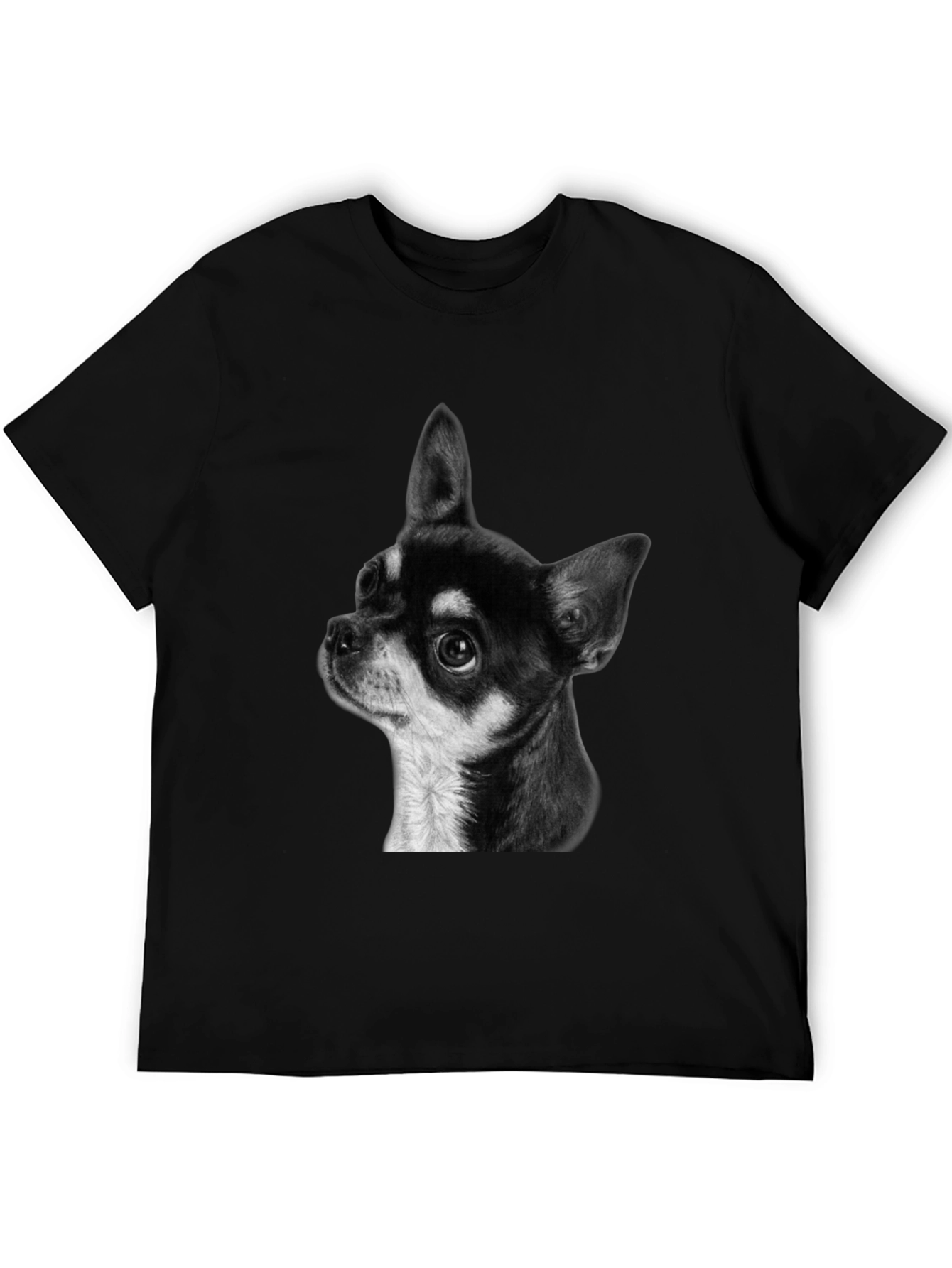 Chihuahua Dog Graphic Print Black T-Shirt