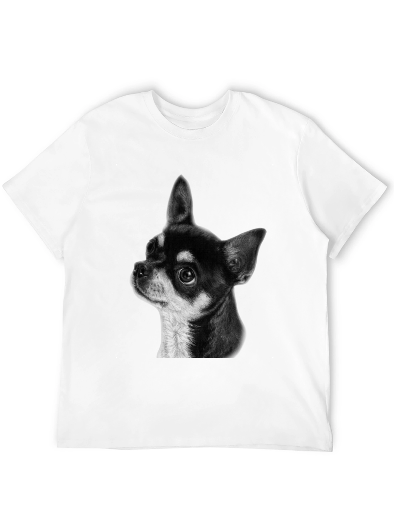 Chihuahua Dog Graphic Print Black T-Shirt