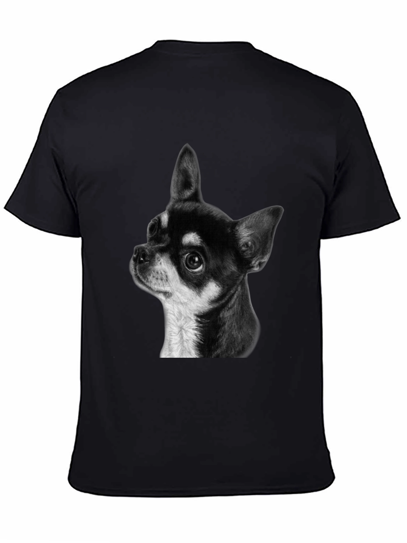 Chihuahua Dog Graphic Print Black T-Shirt