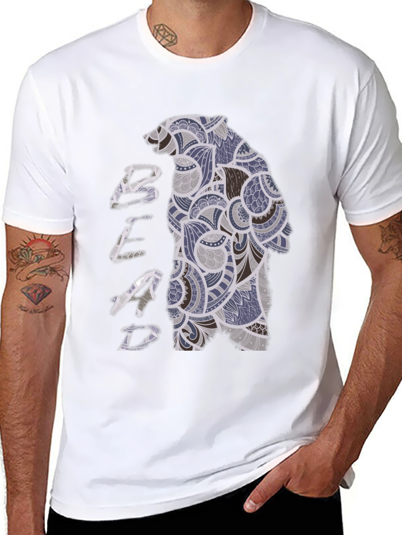 Bear Graphic Print T-Shirt - Unique Design