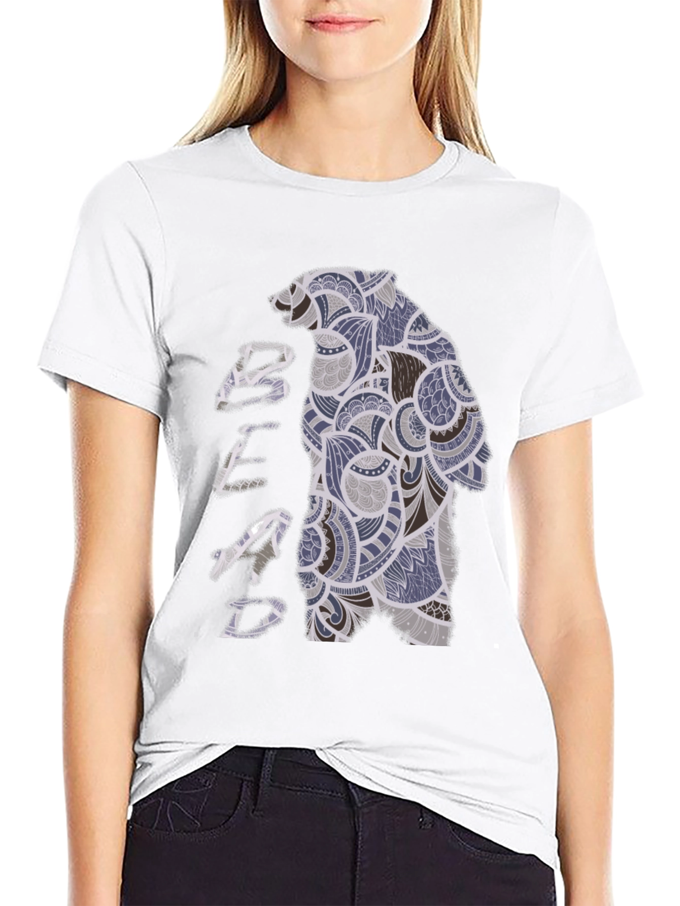Bear Graphic Print T-Shirt - Unique Design