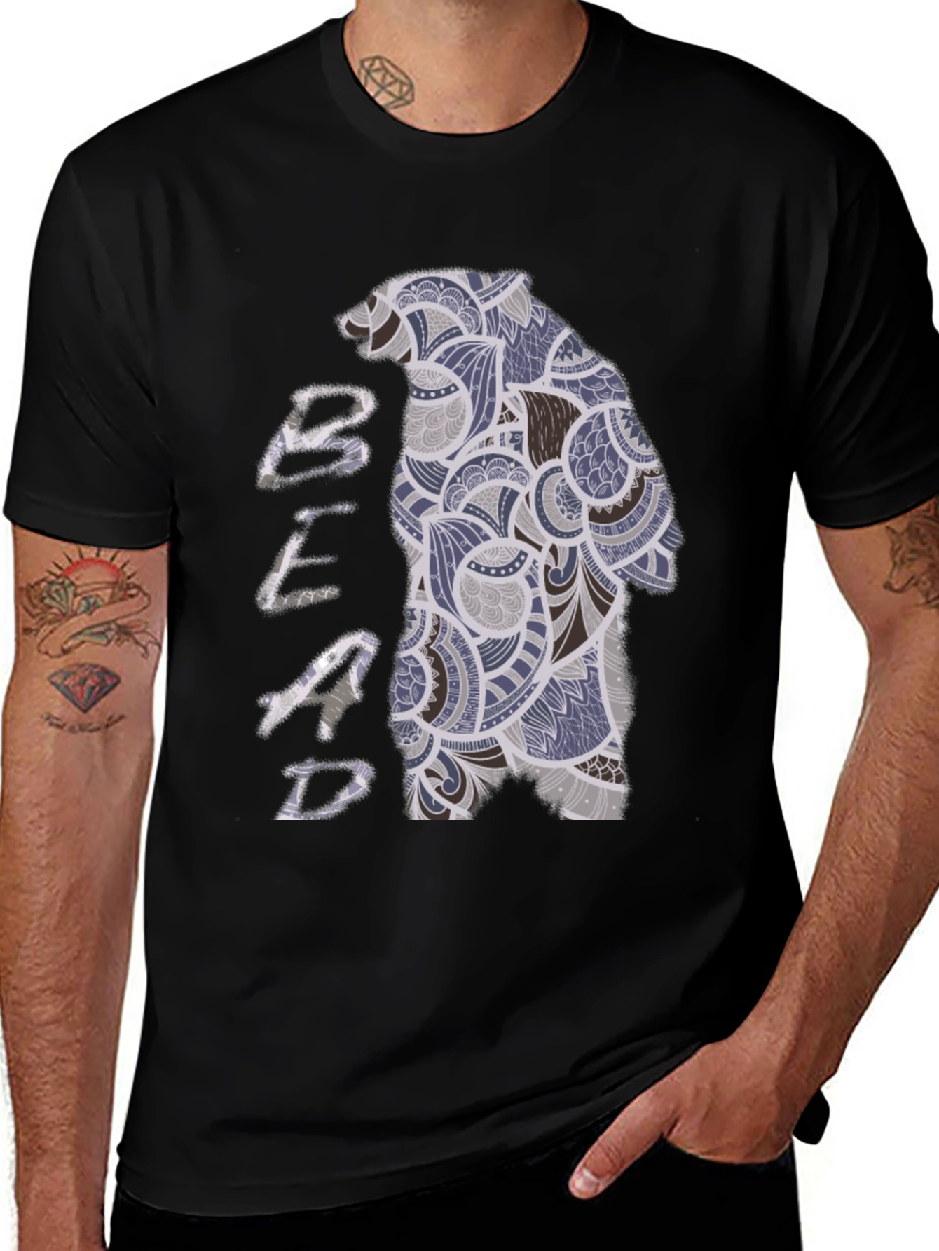 Bear Graphic Print T-Shirt - Unique Design
