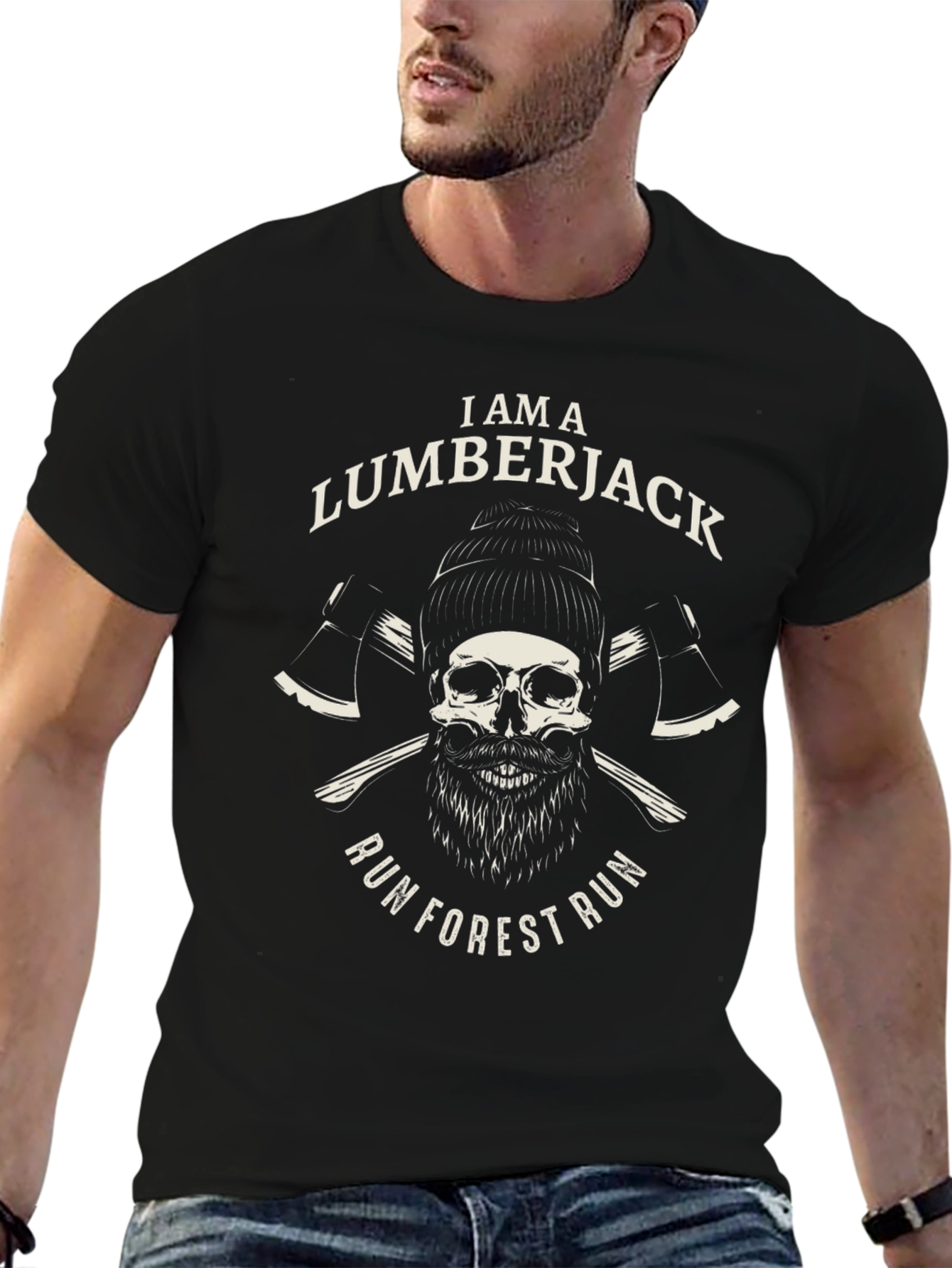 Lumberjack Skull T-Shirt - Run Forest Run