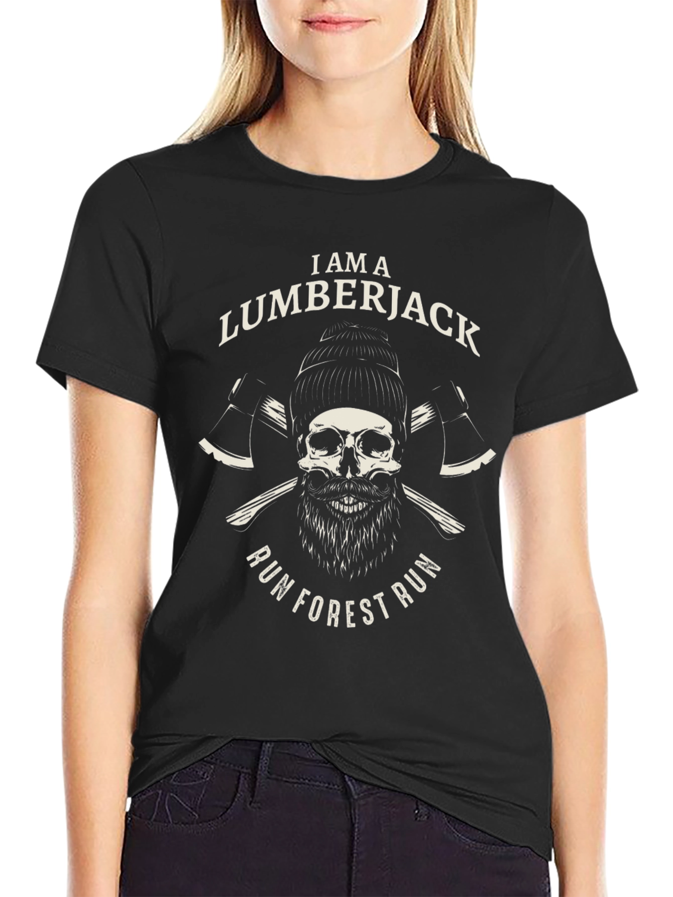 Lumberjack Skull T-Shirt - Run Forest Run